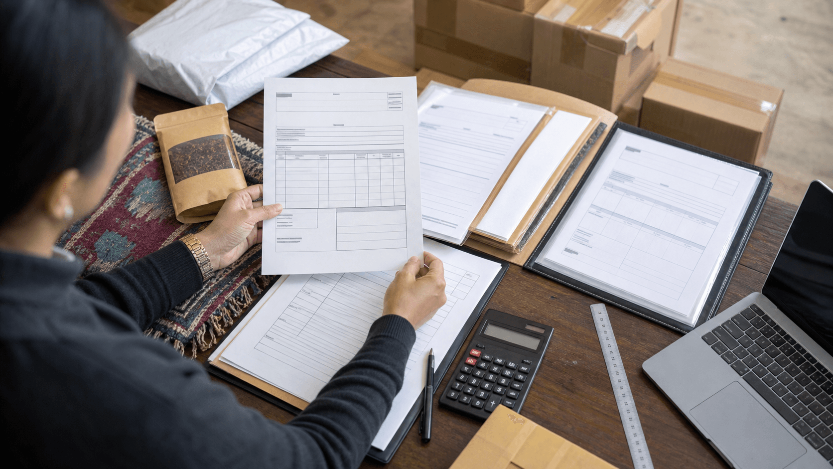 Commercial invoice packing list and customs documents for Nepal-to-USA freight