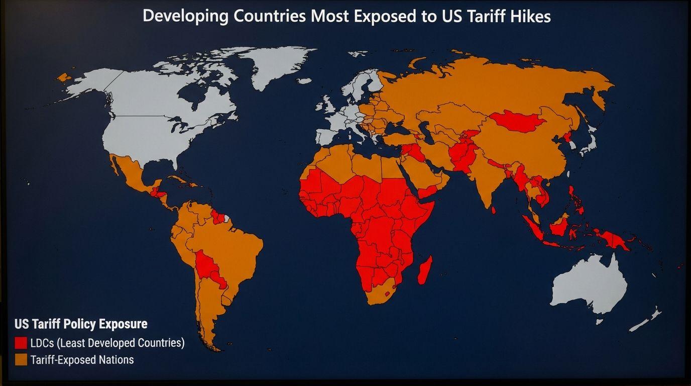 Developing countries most exposed to US tariff hikes.