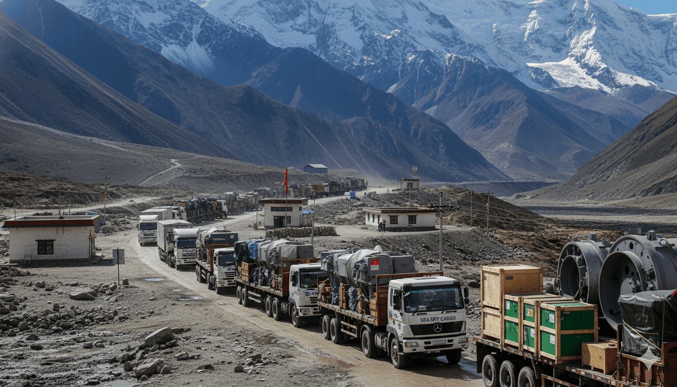 Nepal-China freight crossing Kerung border for hydro projects.