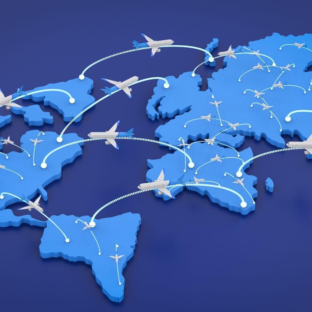 Global supply chain routes connecting Nepal to worldwide destinations.