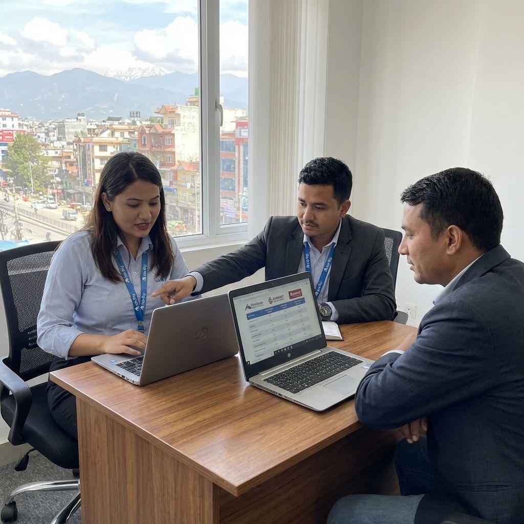 Nepalese freight forwarder explains cargo insurance coordination to exporter.