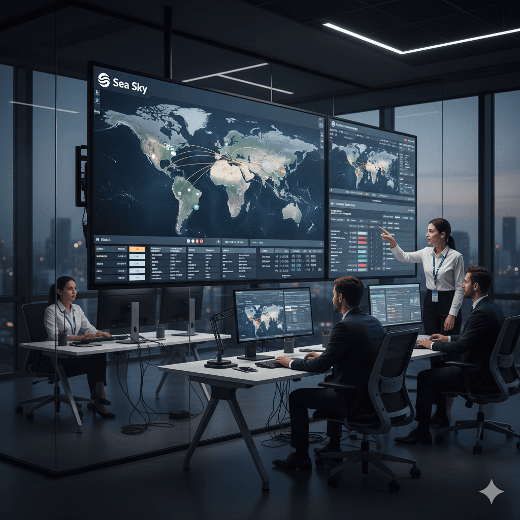 Real-time freight shipment tracking by logistics team.