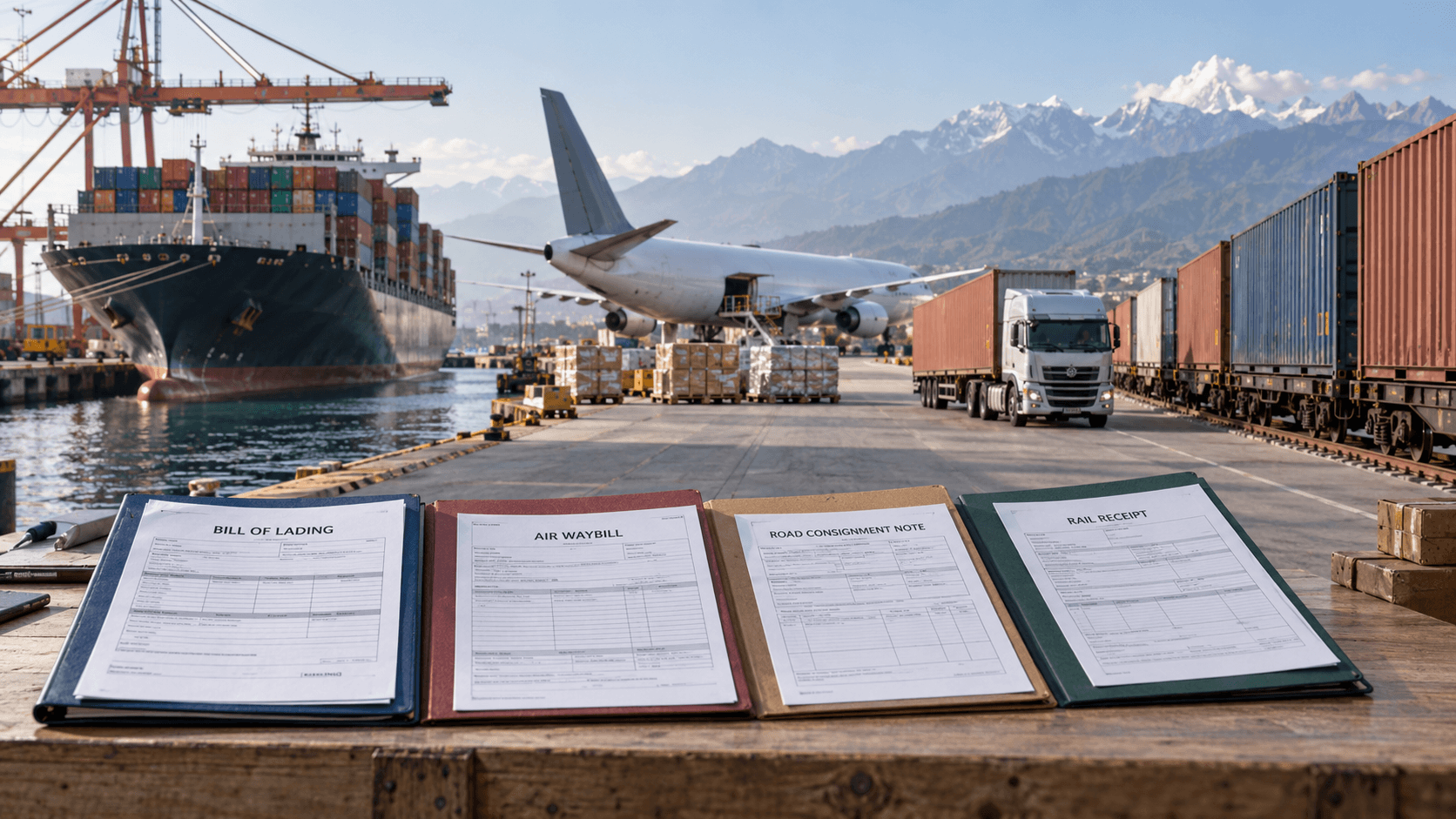 Sea air road and rail transport documents for Nepal-linked freight