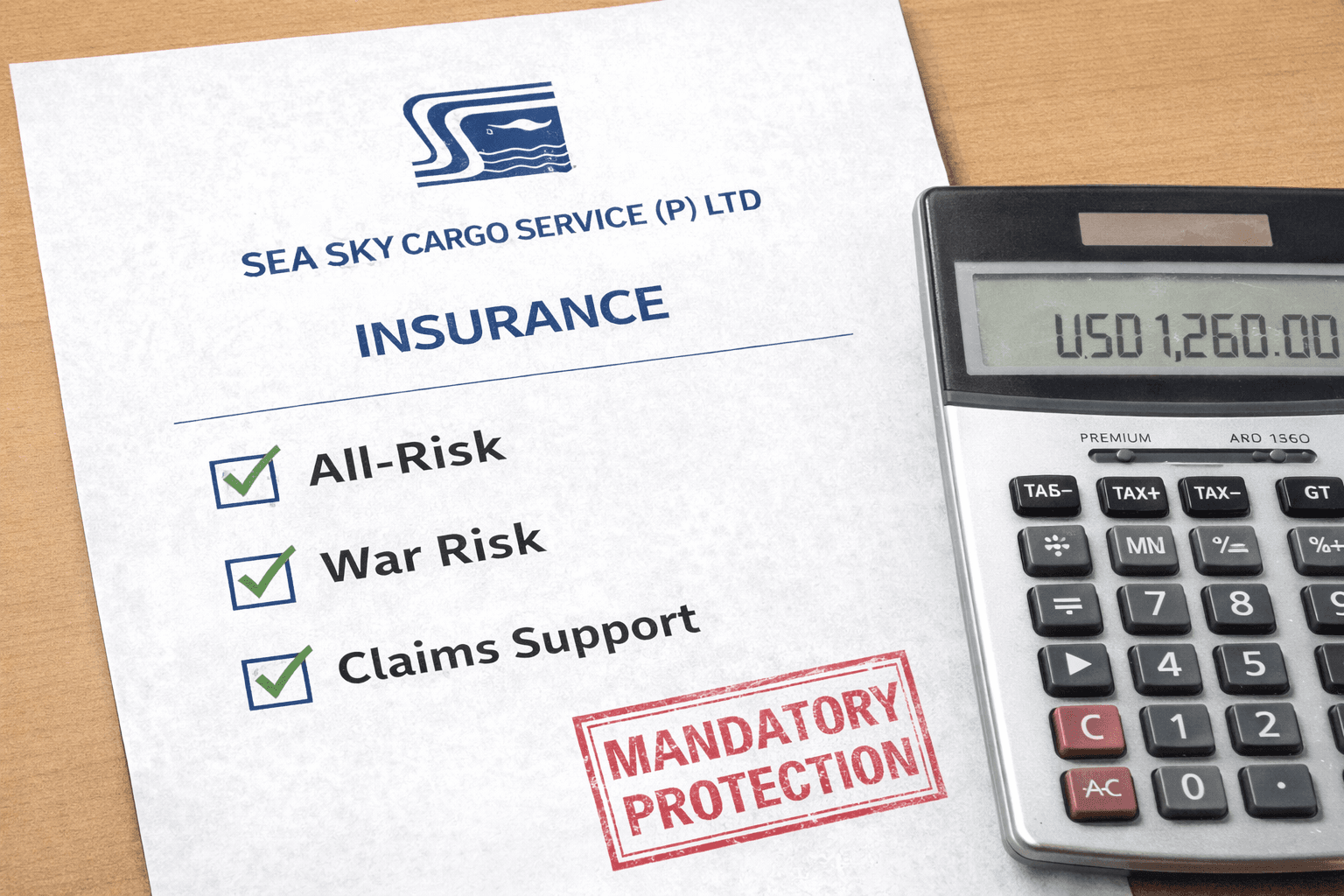Sea Sky Cargo mandatory insurance policy details.
