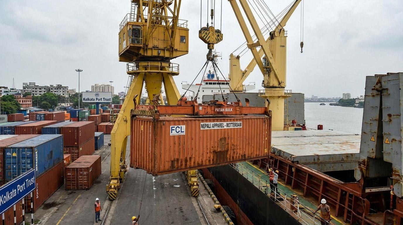 Kolkata sea FCL for Patan bulk apparel to EU ports.