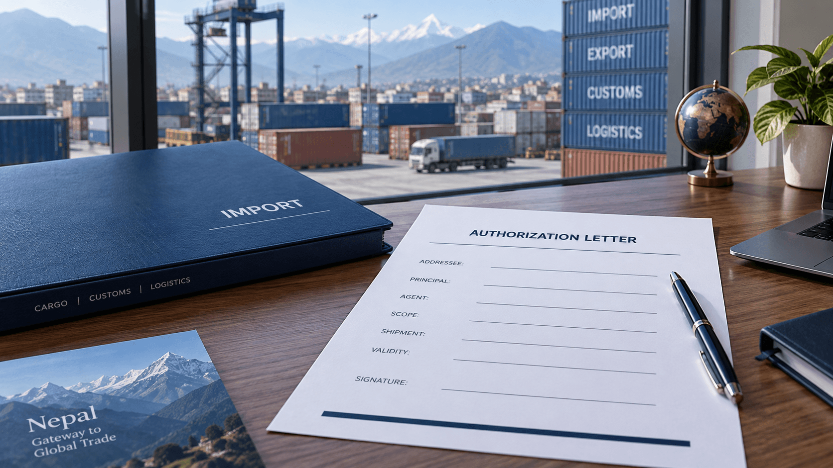 Formal agent authorization letter layout on company letterhead with clearly separated fields