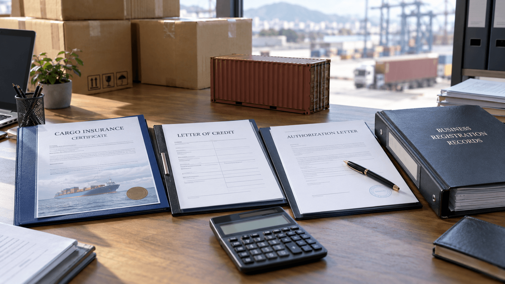 Cargo insurance banking authorization and registration documents for a Nepal shipment