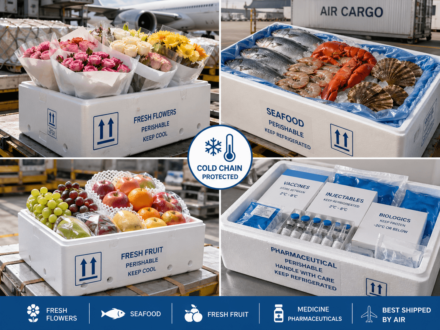 Products that require cold chain shipping in Nepal.