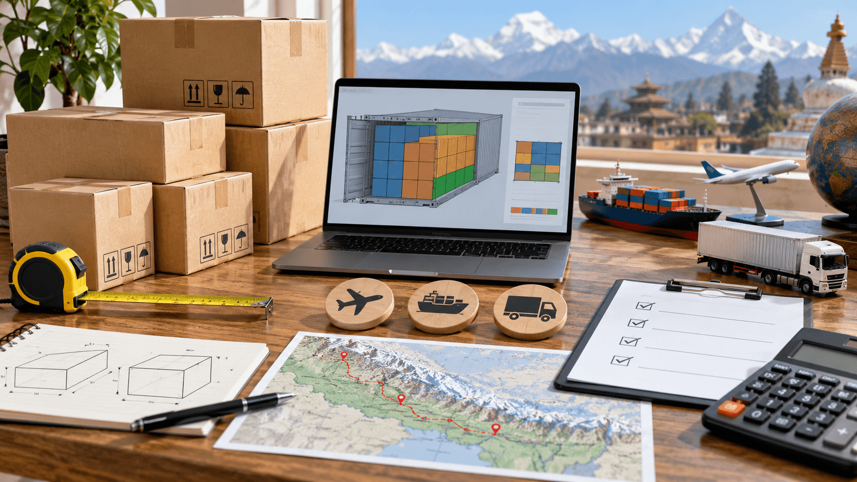 Packaging freight mode and consolidation checklist for reducing Nepal import landed cost
