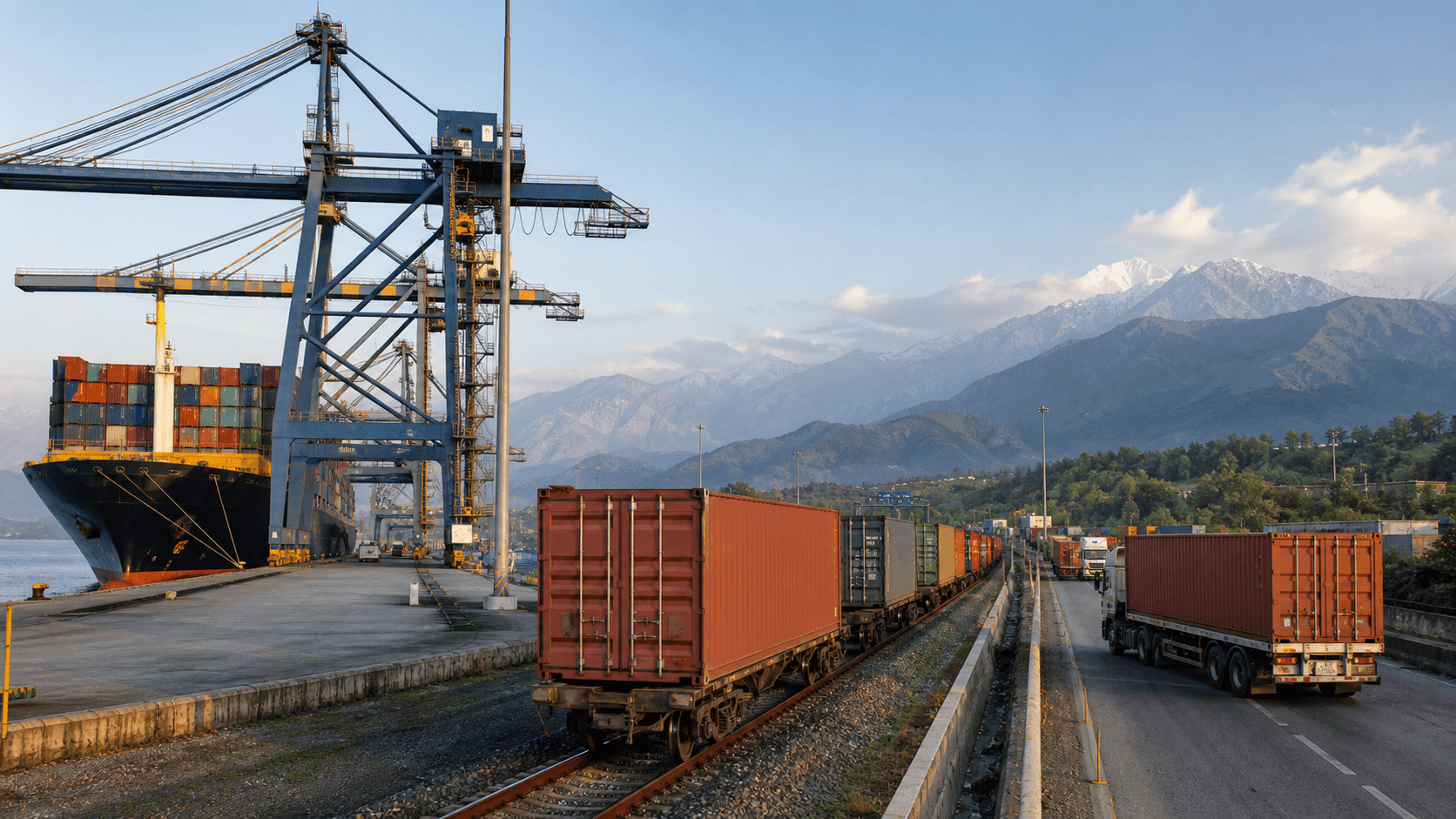 Container route from an Indian seaport through inland transit to Nepal