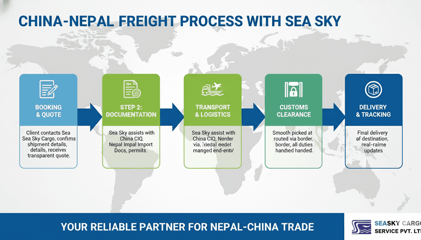 Easy booking Sea Sky Nepal-China shipping.