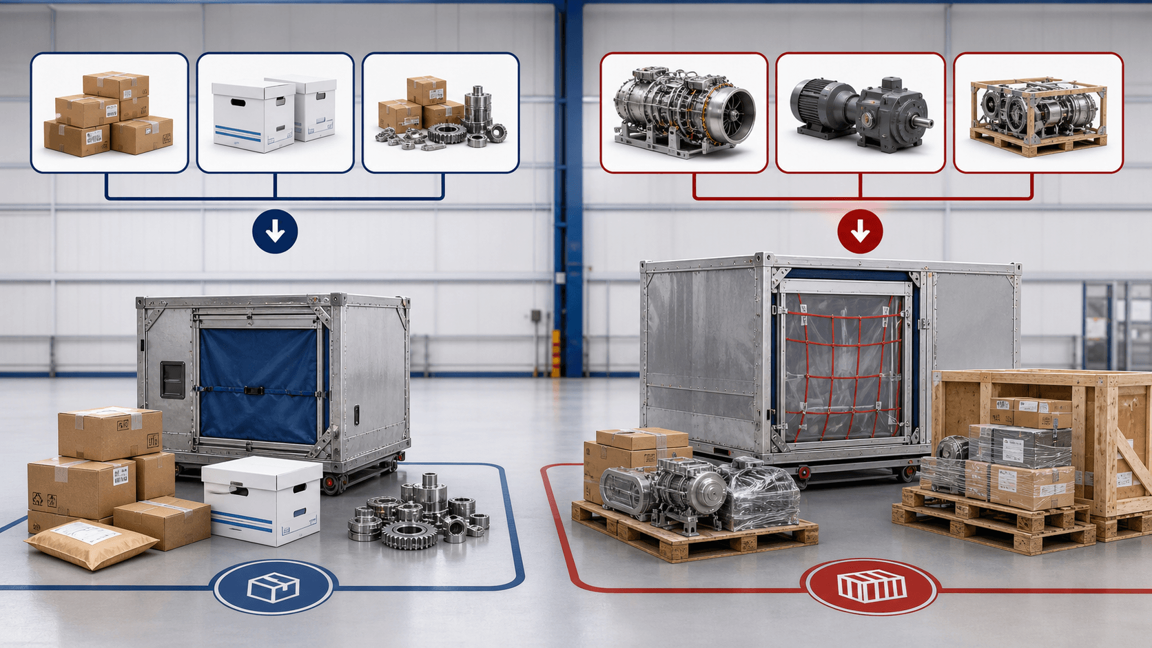 Which cargo fits which air freight container type.
