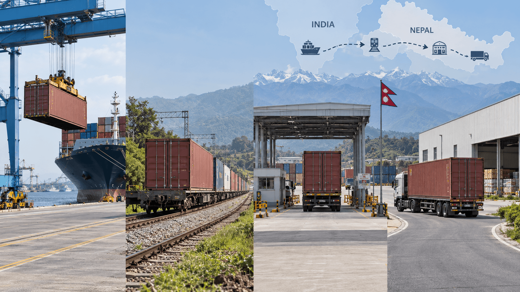 Indian port Nepal ICD customs clearance and final truck delivery cost chain