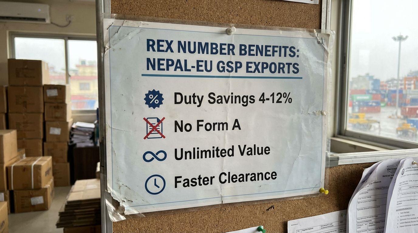 REX Number benefits Nepal EU GSP exports.