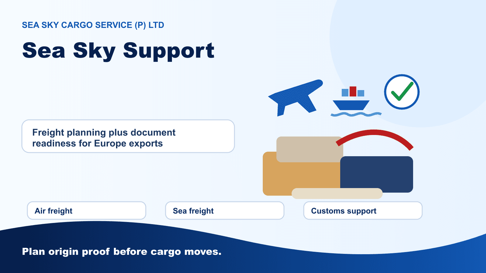 Sea Sky Cargo advisor helping Nepali exporter plan Europe-bound freight and documents