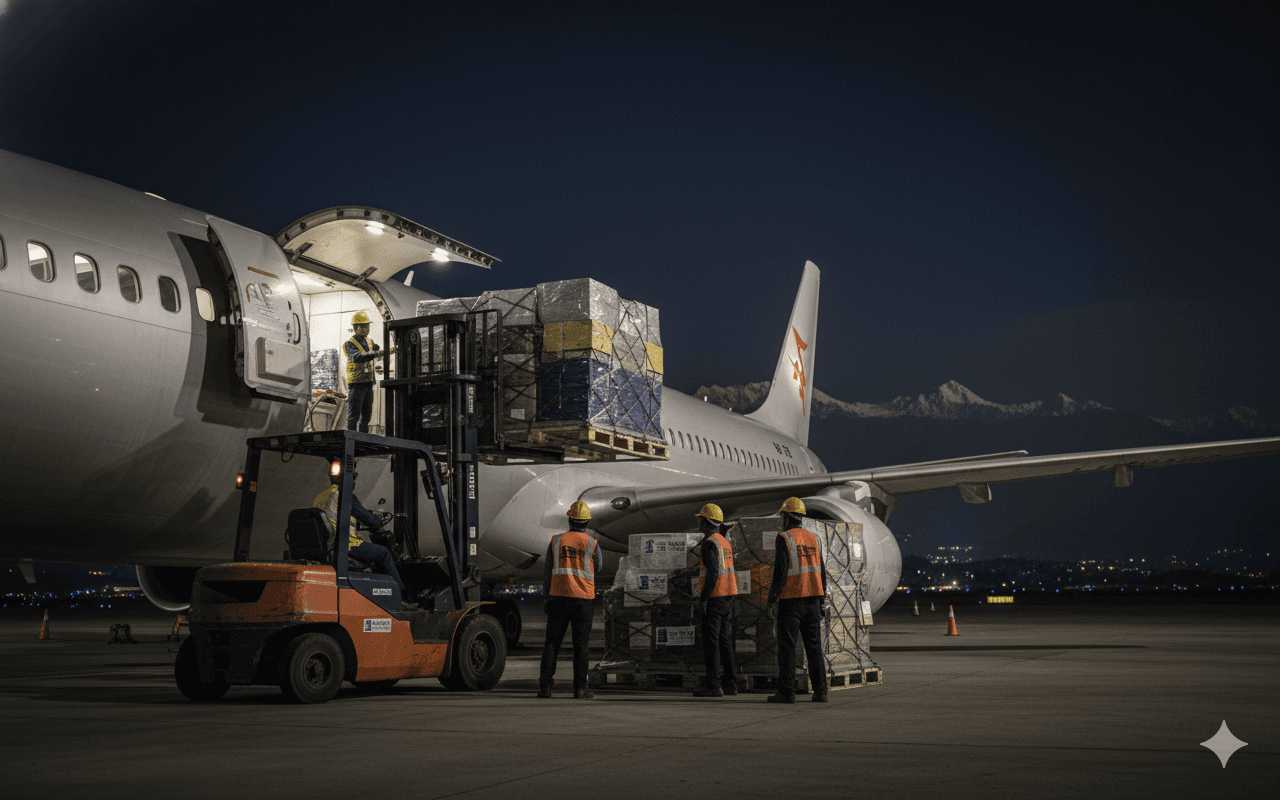 International customer signing for a timely Sea Sky shipment from Nepal.