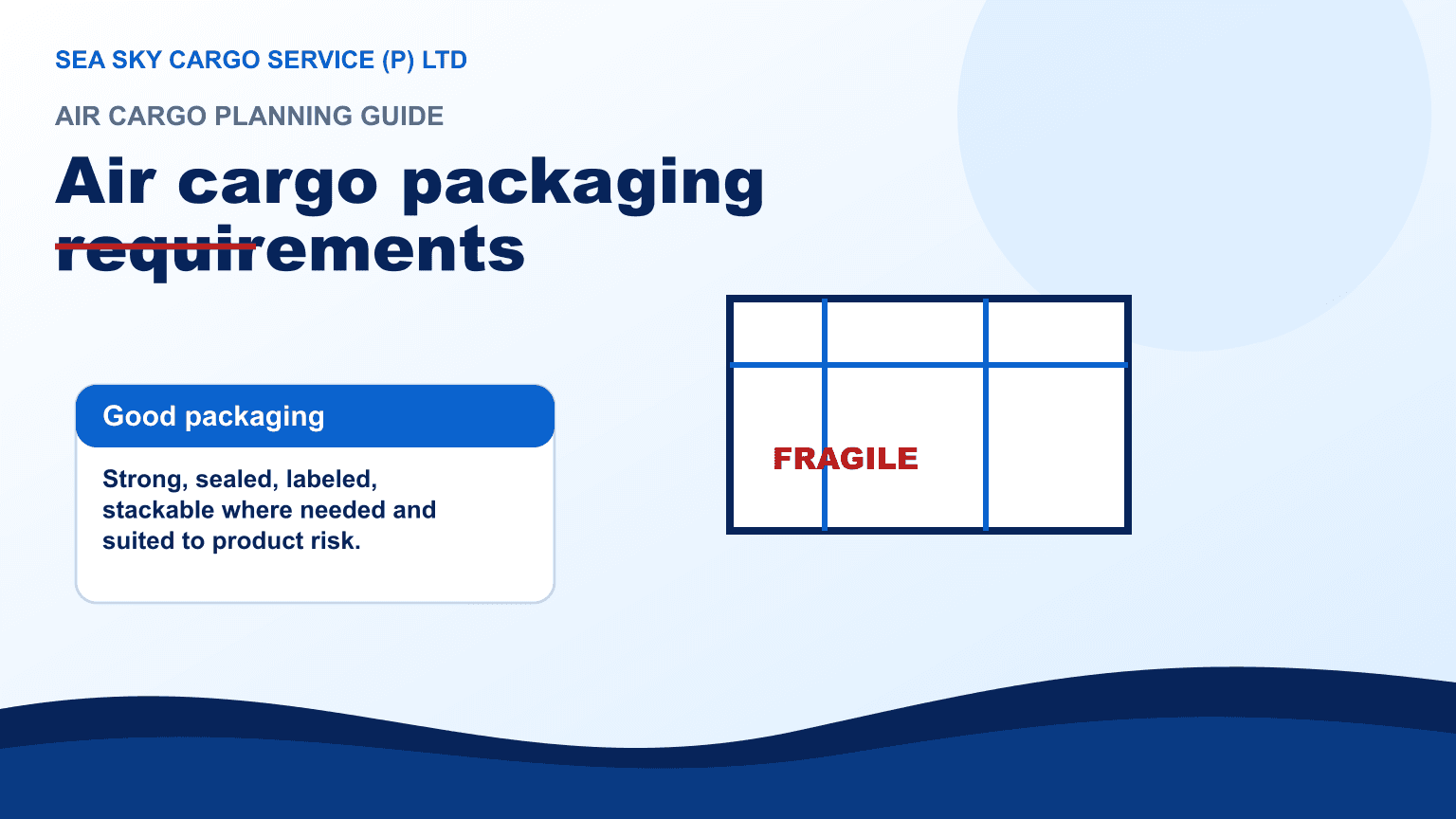 Properly packed air cargo cartons and crates with labels ready for international freight handling