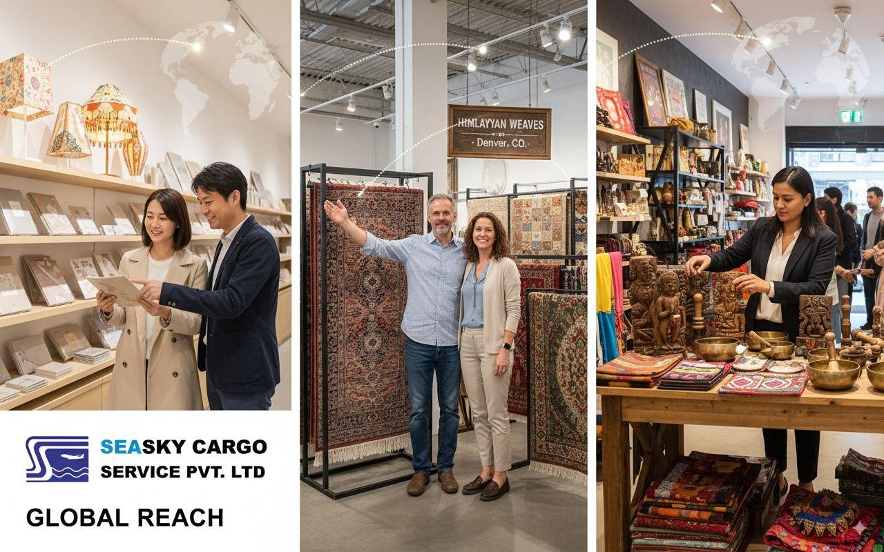 Global destinations receiving Nepali products through Sea Sky Cargo logistics network.