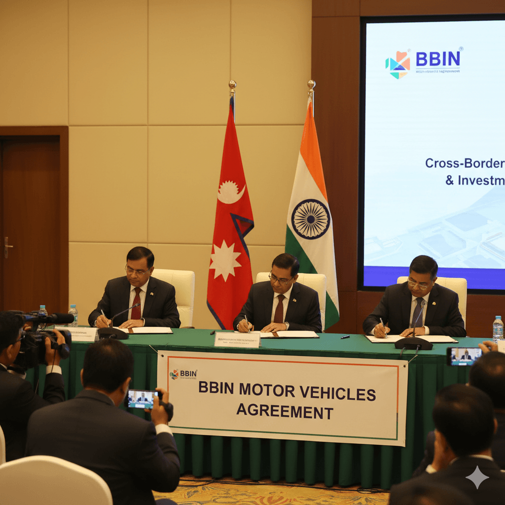 BBIN MVA signing enabling cross-border logistics FDI.