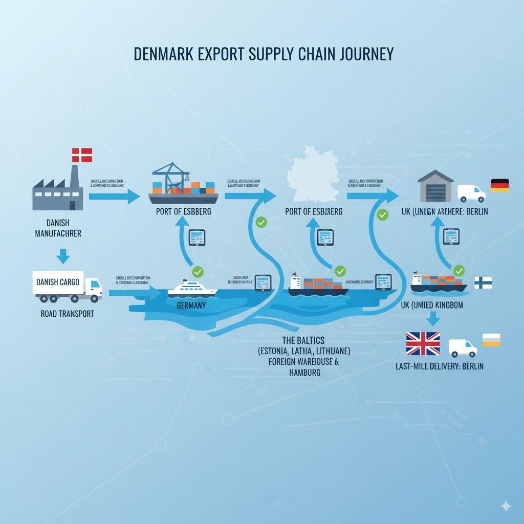 Comparison chart illustrating cost and emissions savings of multimodal versus road-only shipping.
