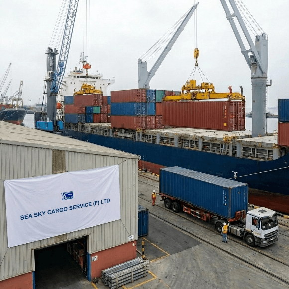 Sea Sky staff helps clients manage cargo and insurance documentation in Nepal office.