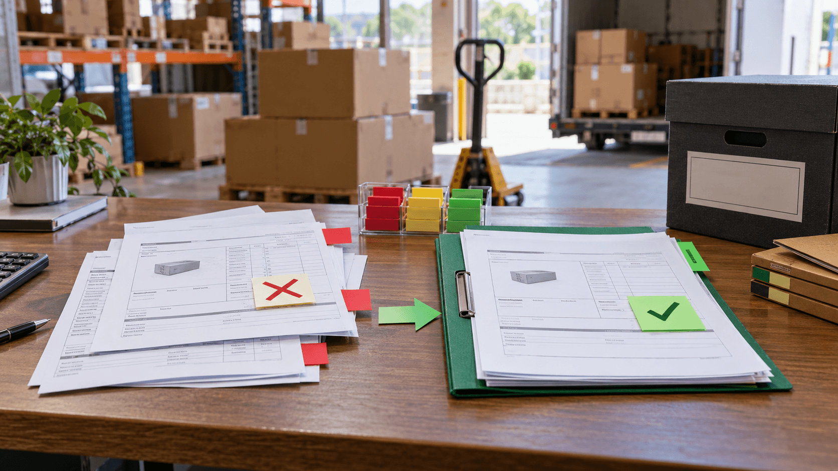 Freight documentation mistakes corrected into one approved final shipment file