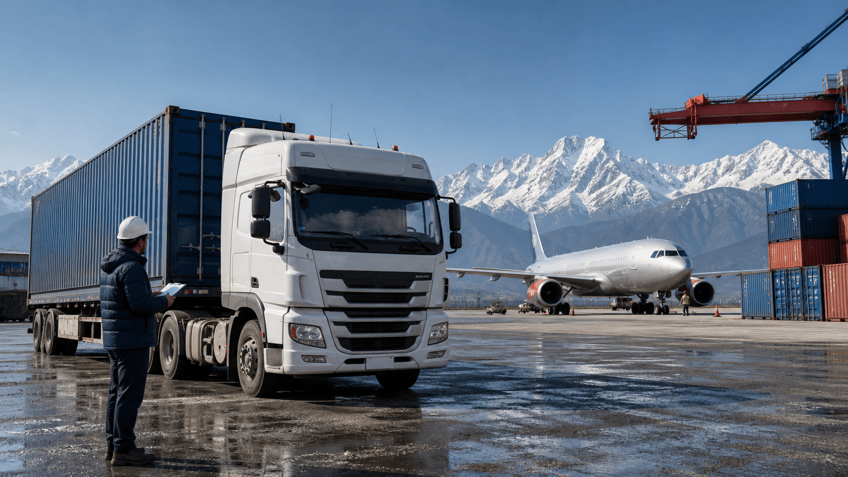 Freight planner comparing road air sea-led and multimodal alternatives for China to Nepal cargo