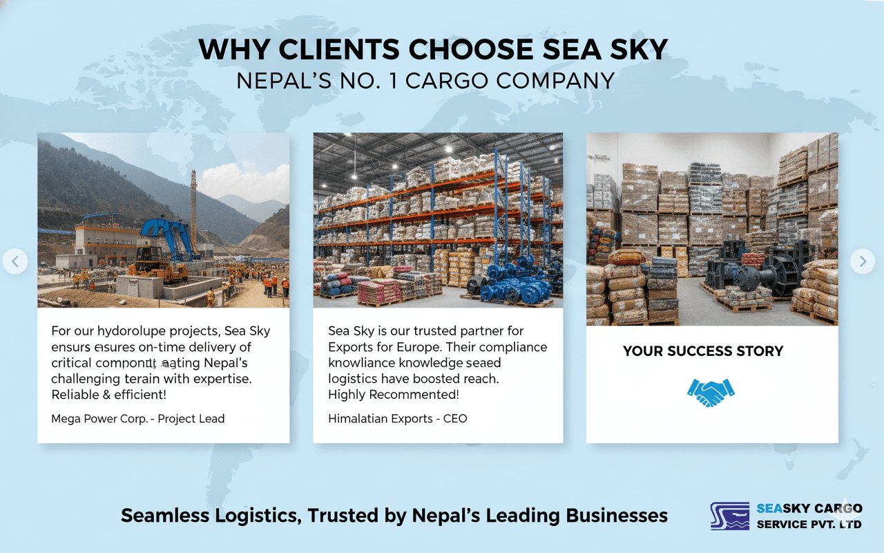 Why clients choose Sea Sky as Nepal's No. 1 cargo company .