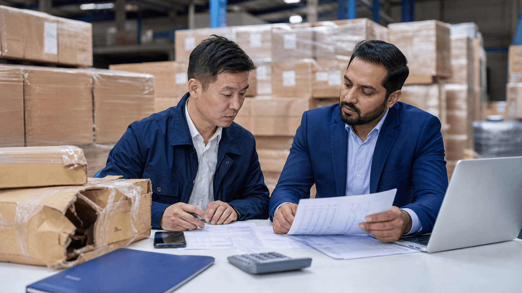 Furniture importer reviewing cargo volume damage risk storage and delivery costs before booking