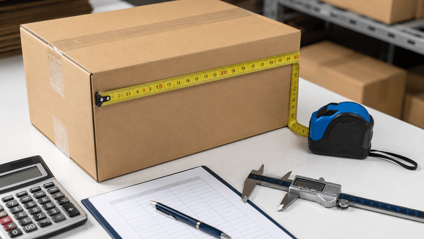 Cargo carton dimensions in centimetres being converted into cubic metres
