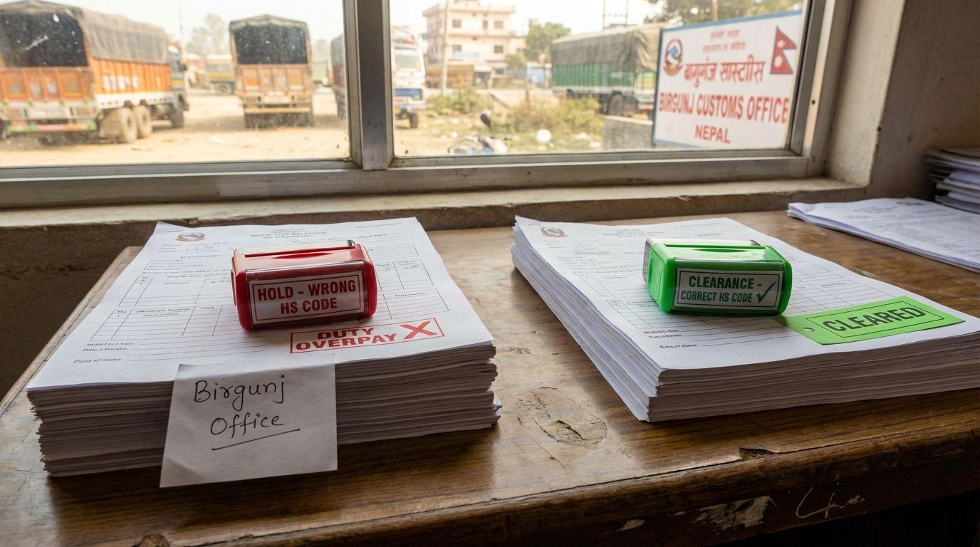 Nepal customs HS code error duty hold mistake.