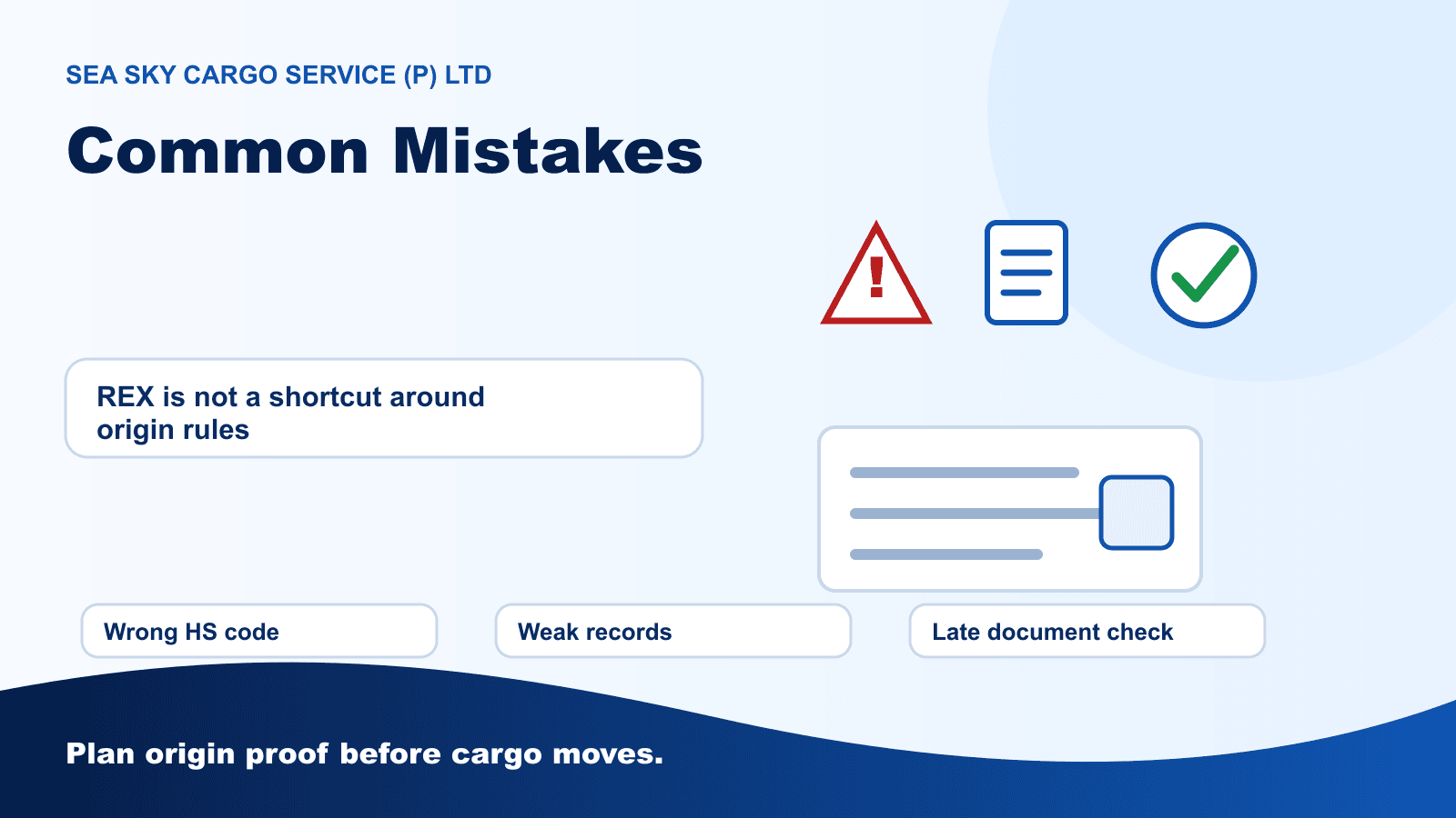 Common REX export mistakes involving HS code origin rules and late documents