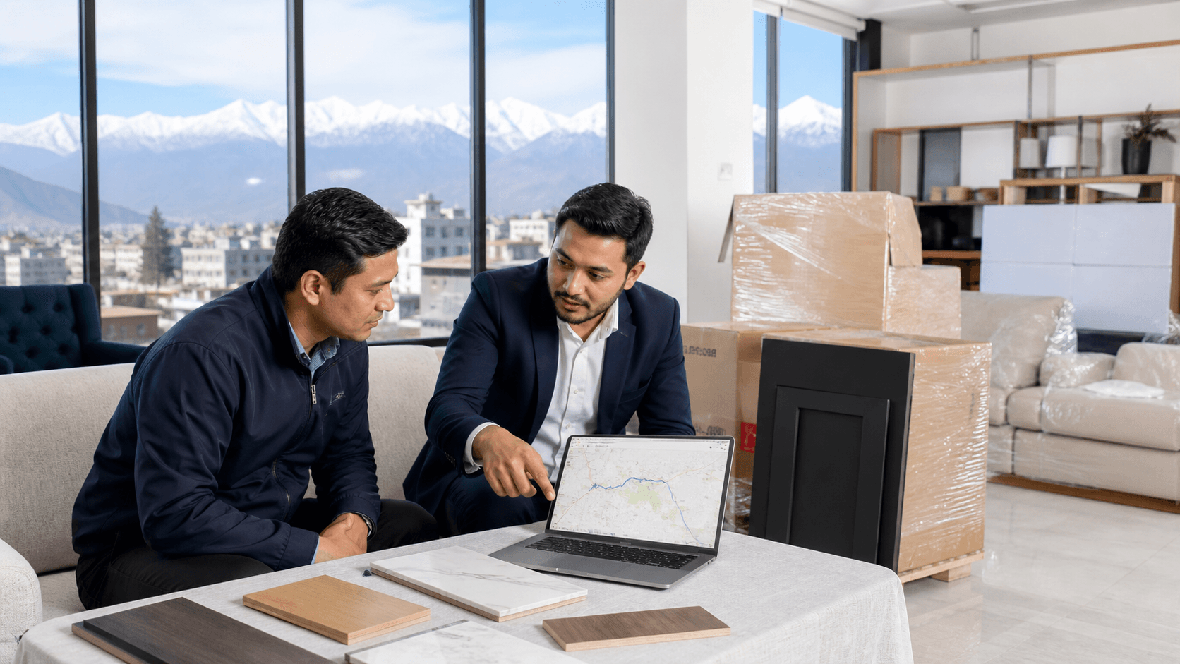Nepal importer discussing furniture freight customs packaging insurance and delivery questions