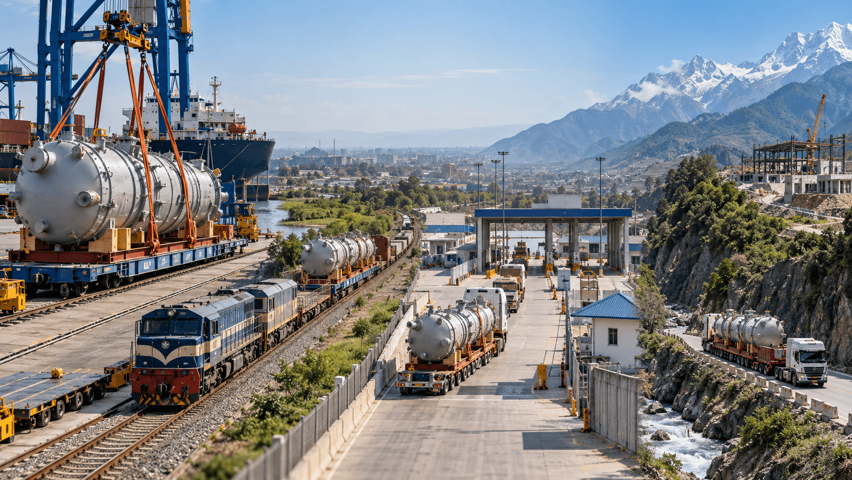 Multimodal project cargo route through Indian port transit and Nepal customs