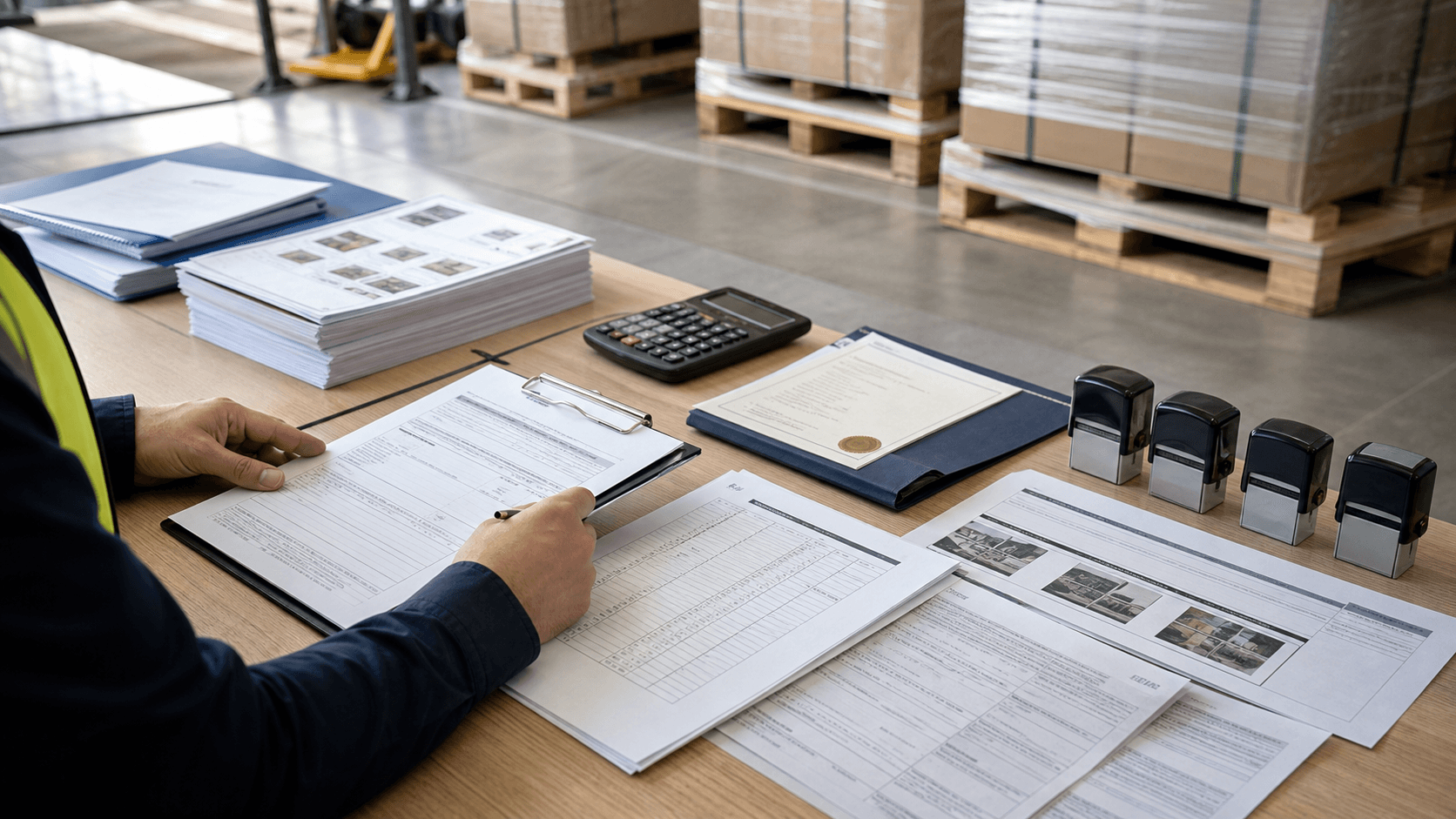Commercial invoice packing list transport document and permits prepared for cross-border shipping