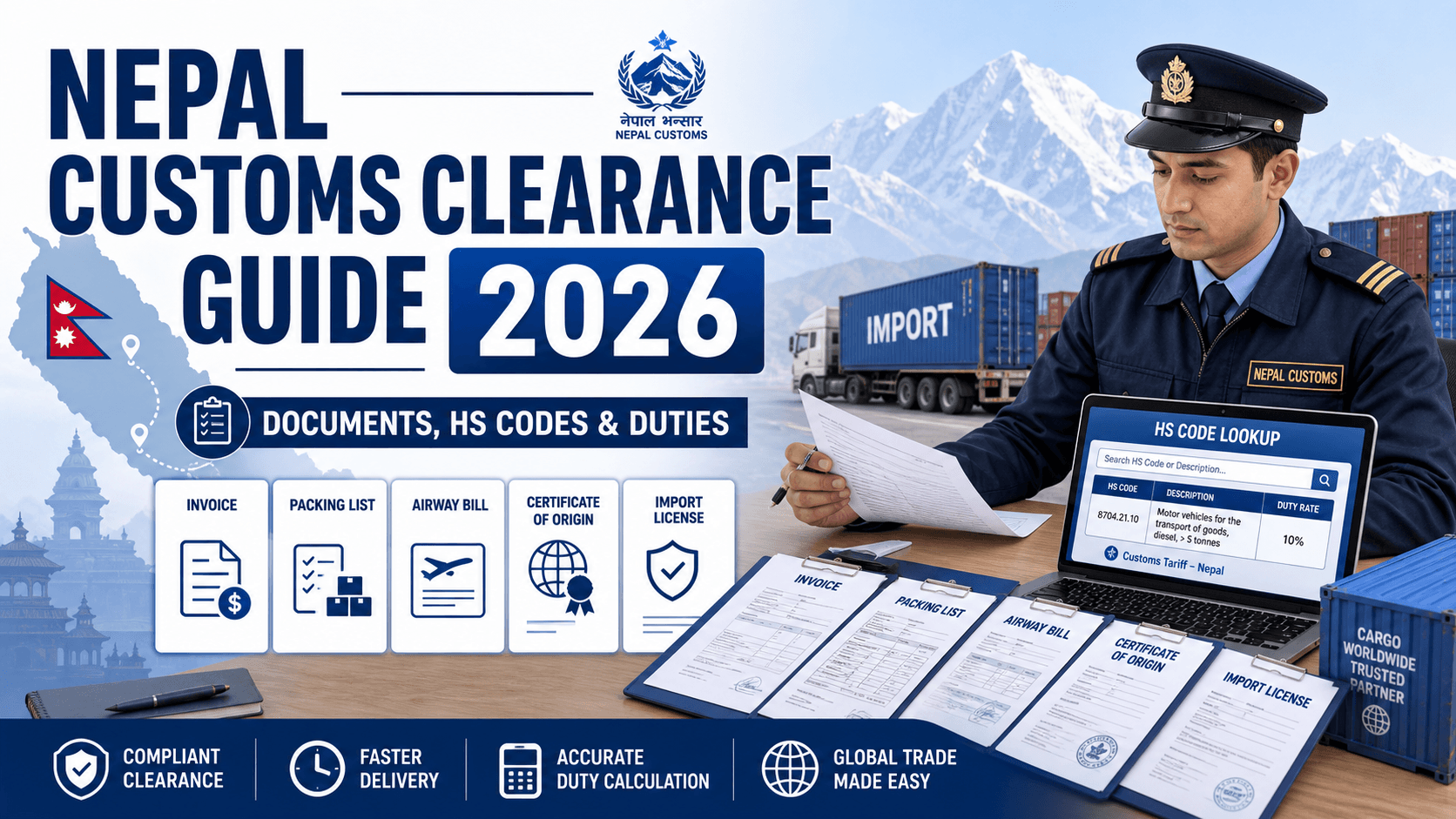 Nepal Customs Clearance Guide 2026: Documents, HS Codes & Duties