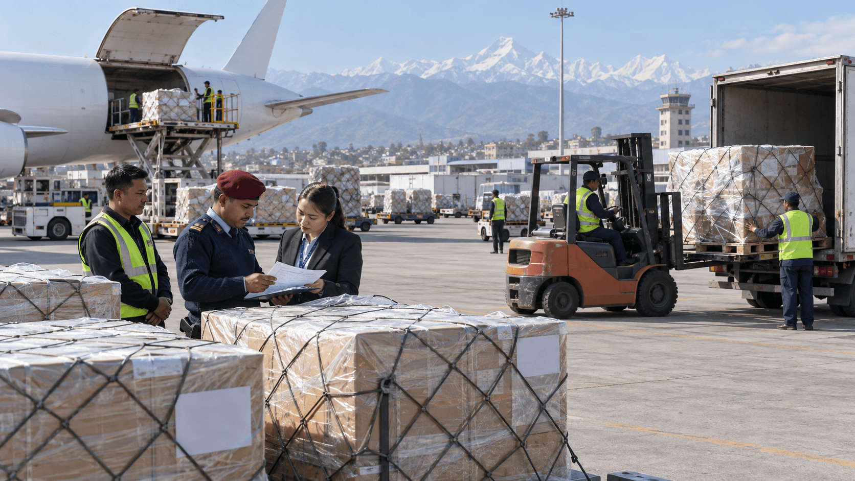 Nepal Customs review and final truck delivery for Guangzhou air cargo