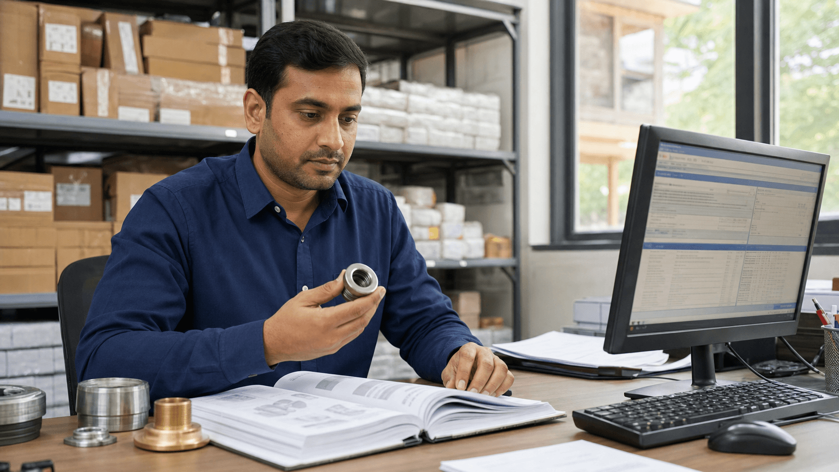 Customs specialist comparing a product specification with an HS tariff classification