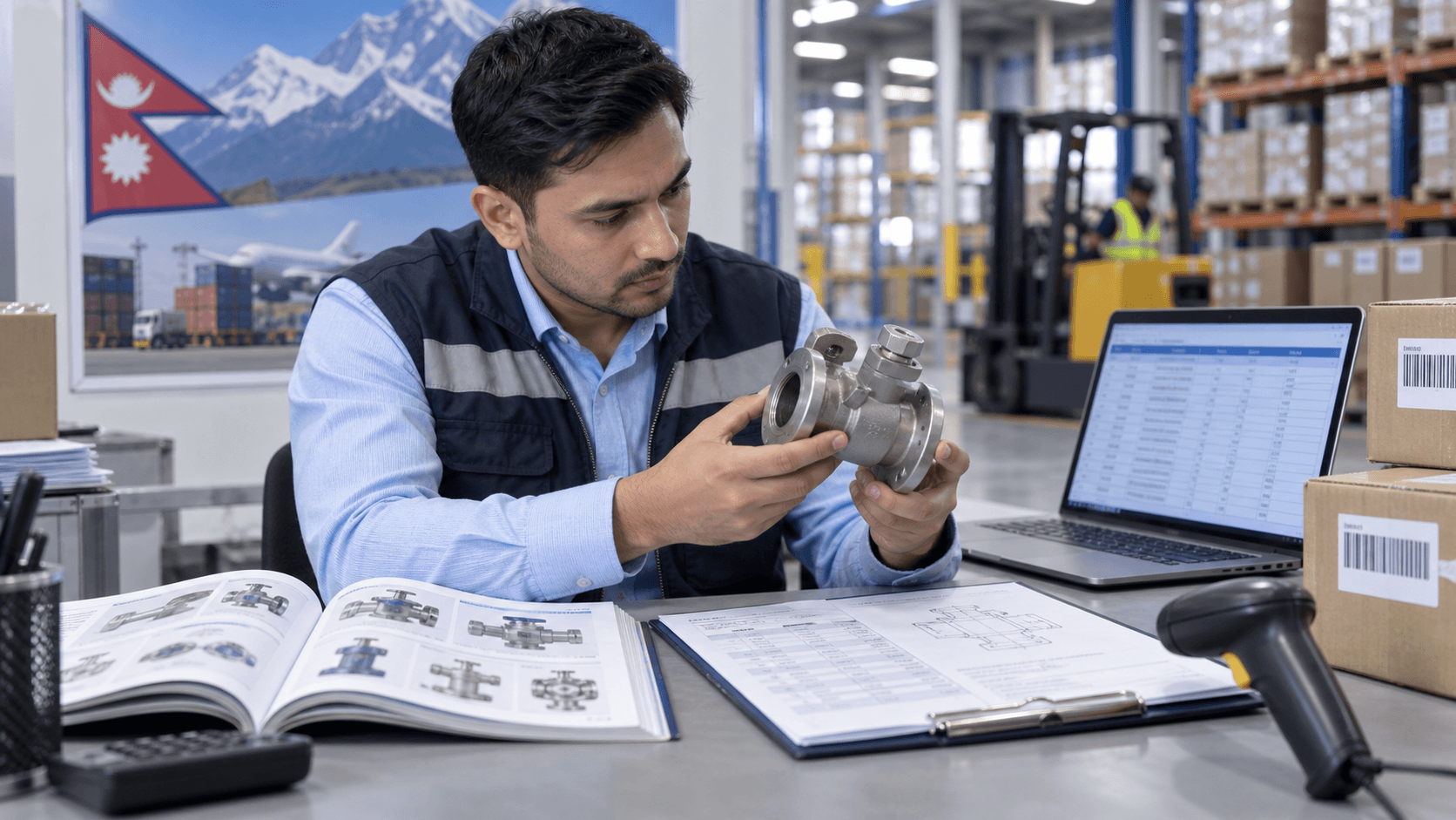Logistics specialist matching an imported product to its HS code and technical specifications