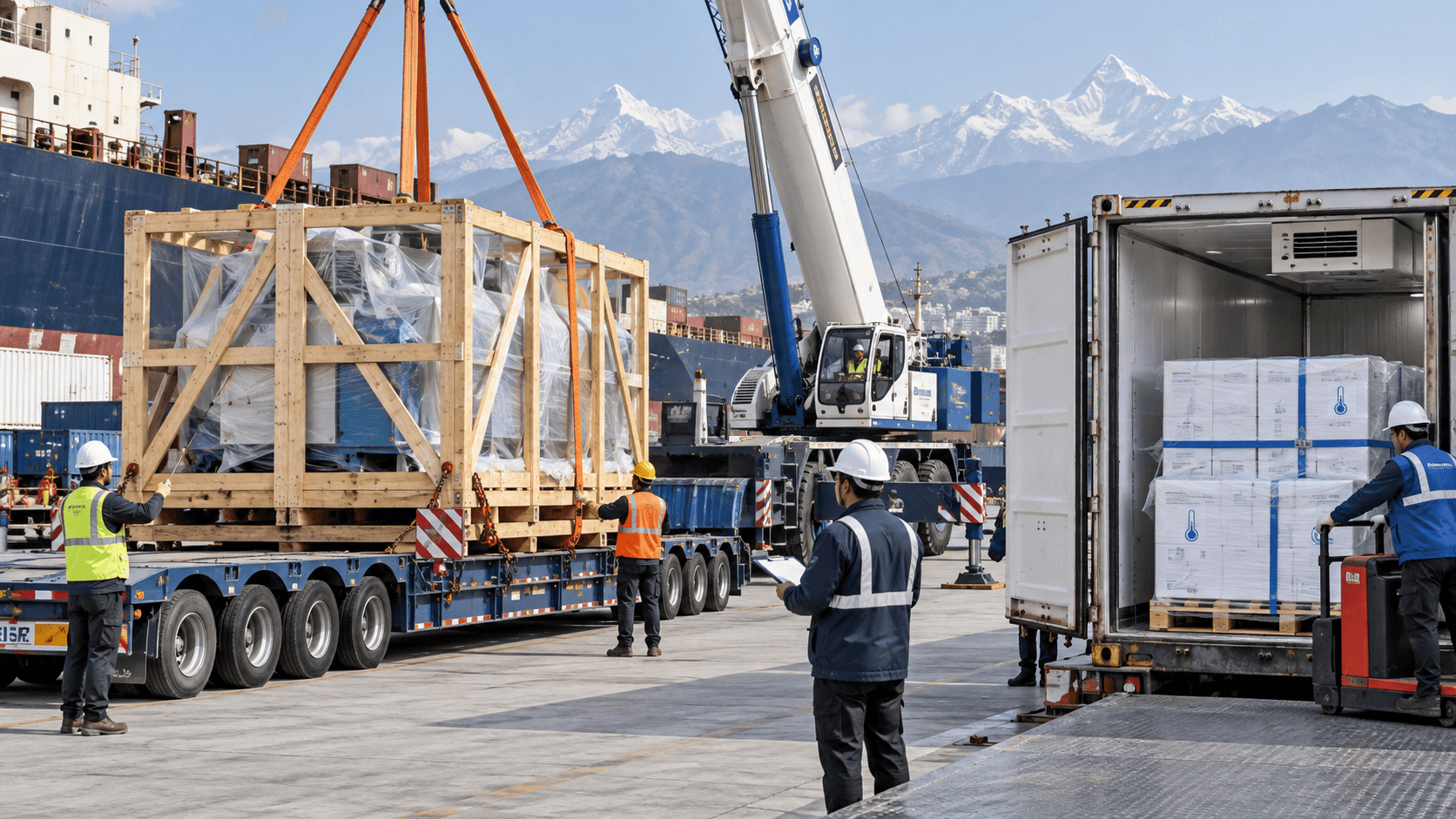 Oversized machinery and temperature-sensitive cargo handled under separate logistics plans
