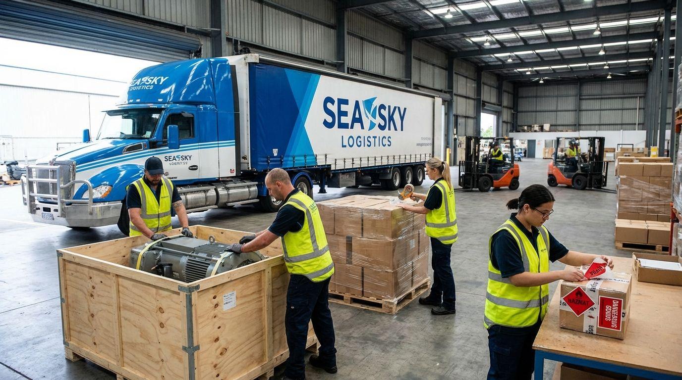 Secure packing and pickup by Sea Sky team.