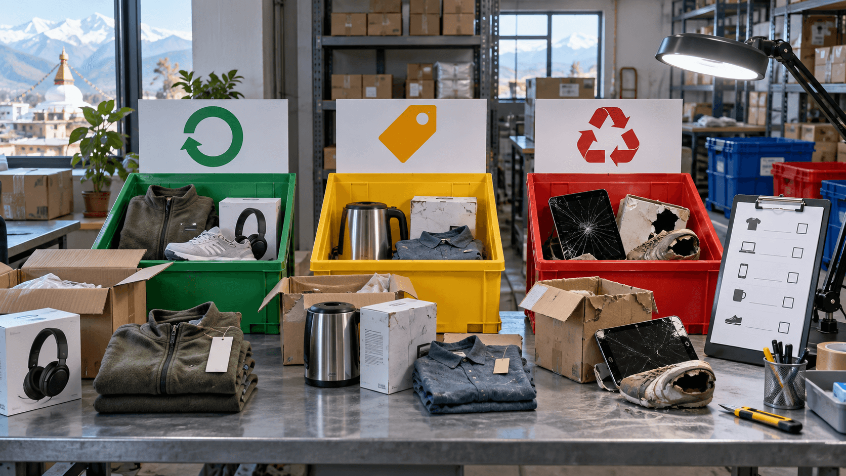 Local returns and reverse logistics sorting for a Nepal online seller