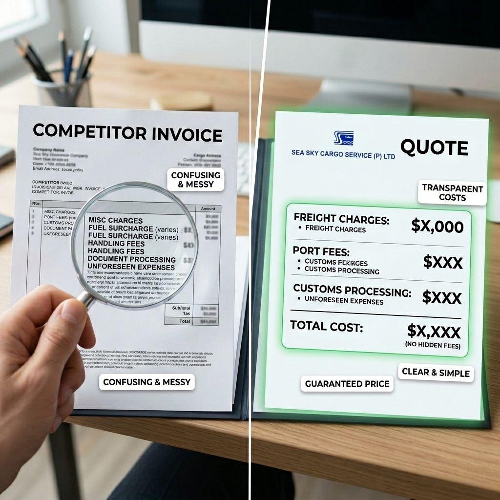 Sea Sky Cargo guarantees transparent freight quotes with no hidden fees or unexpected surcharges.