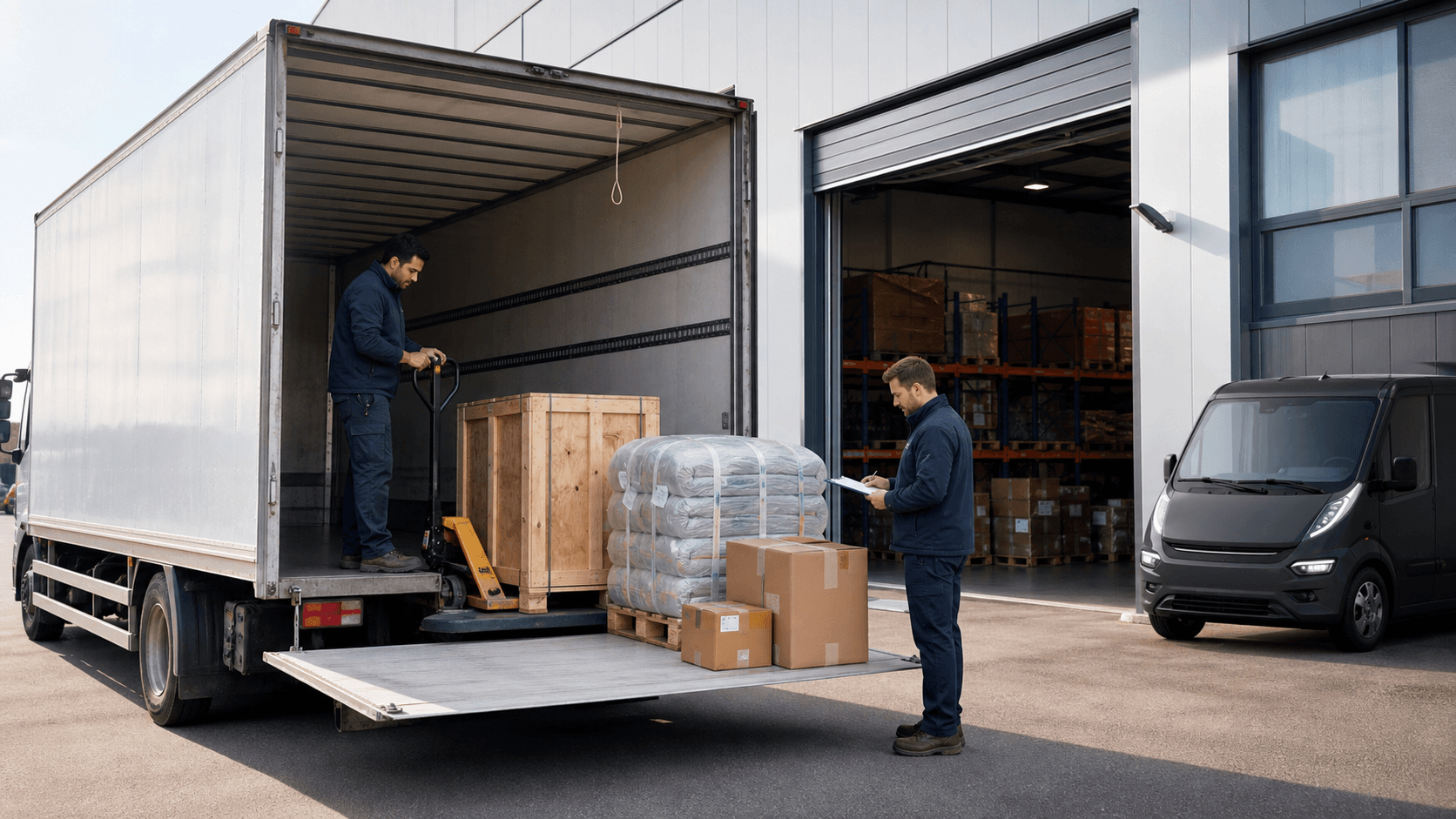 Germany business receiving Nepal cargo after customs release and final delivery