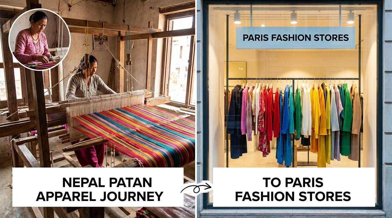 Nepal Patan apparel journey to Paris fashion stores.