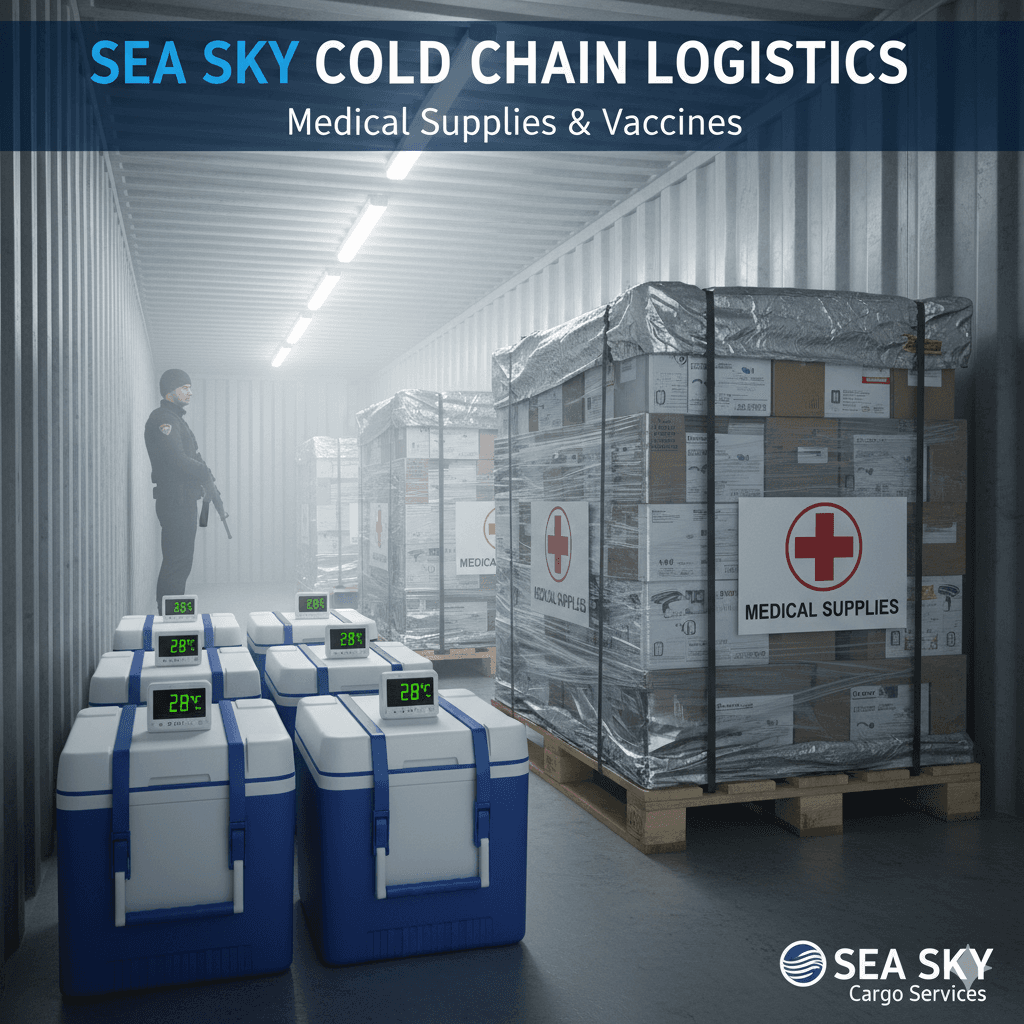 Sea Sky cold chain for medical supplies and vaccines