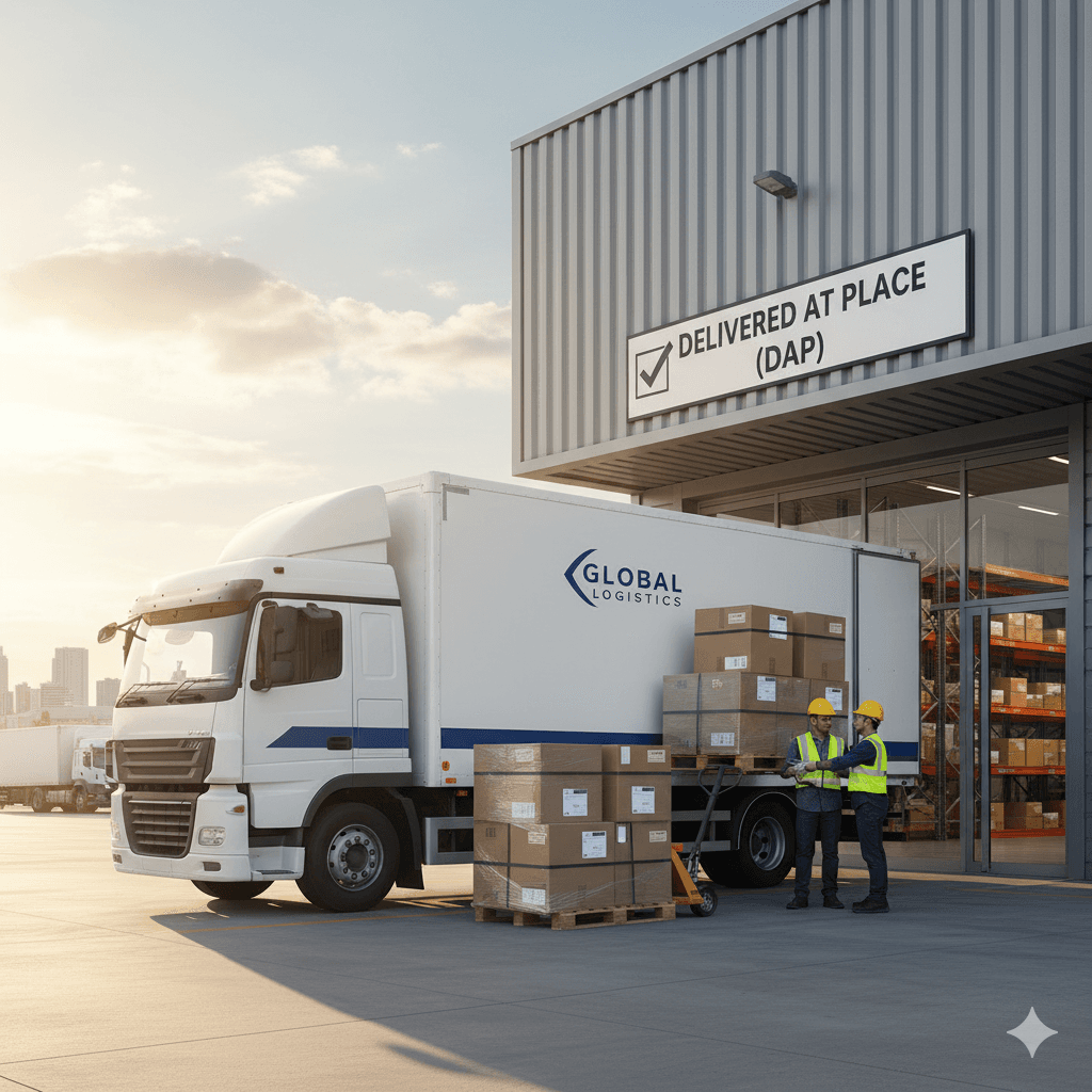 Exporter ensuring final-mile delivery to buyer’s location under DAP Incoterm.