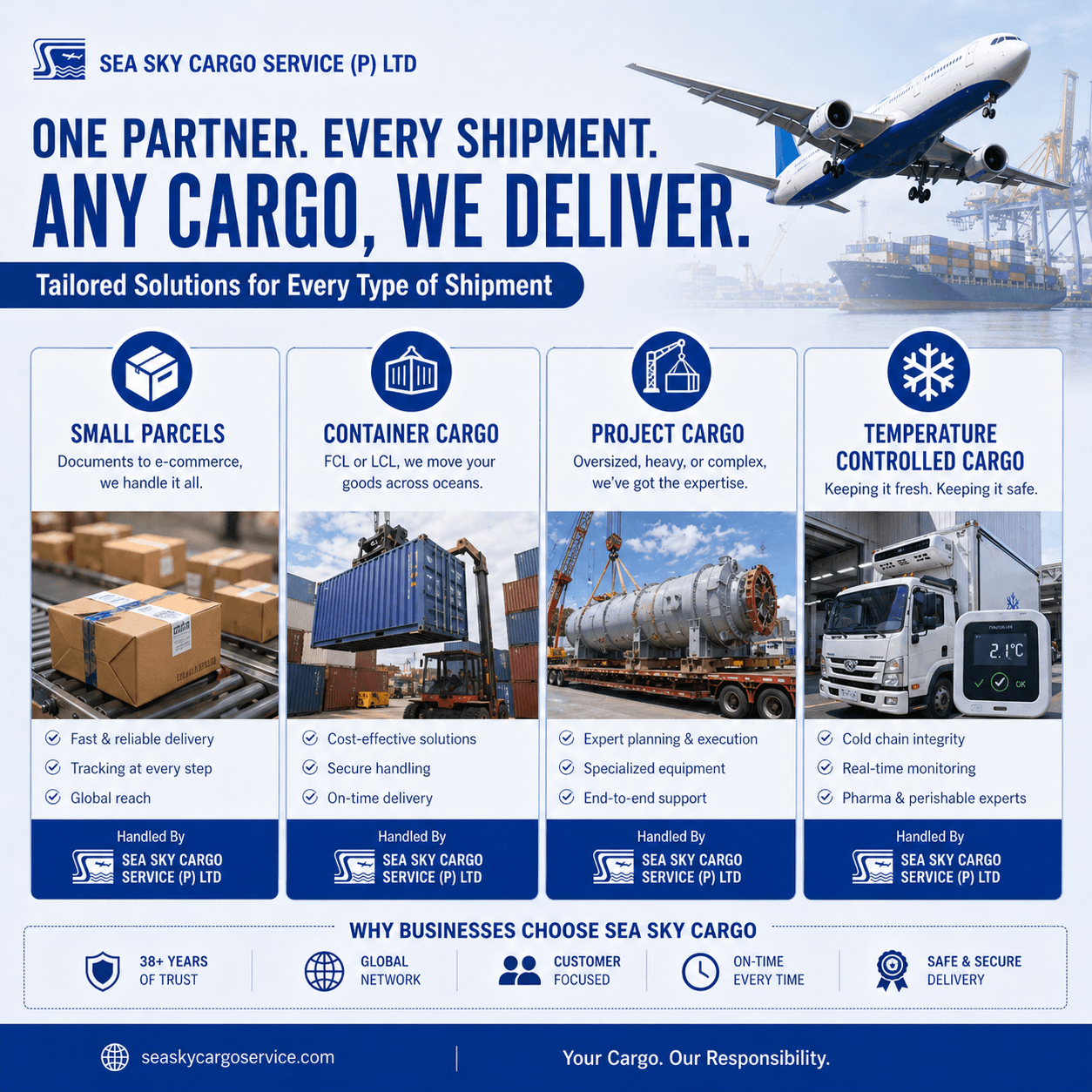 Why businesses choose Sea Sky Cargo for different shipment types.