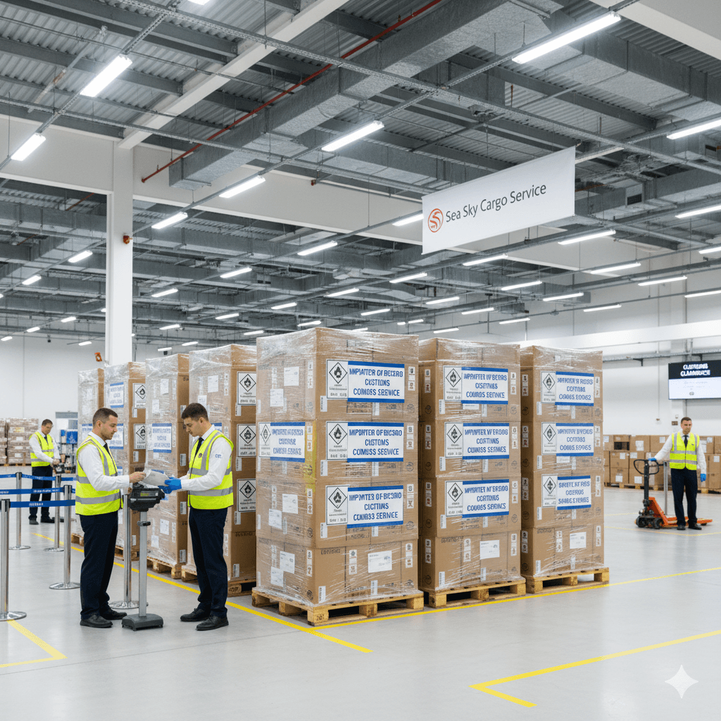 Imported IT equipment awaiting customs clearance under an IOR arrangement.