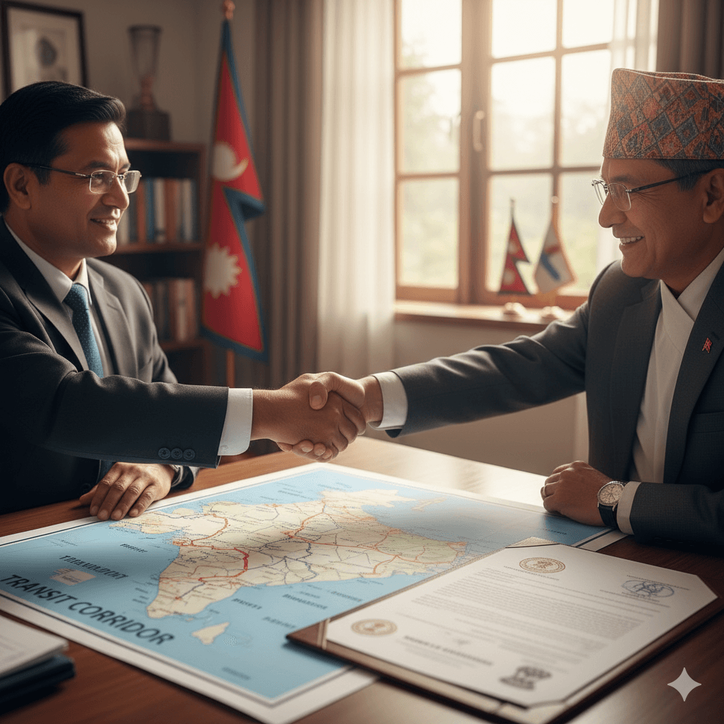 Regional officials agreeing on transit treaties that enable Nepal’s overseas shipping.